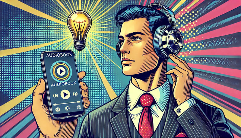 オーディオブックを活用しているイメージイラスト