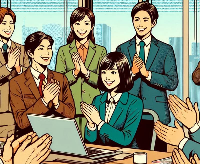 簡単な朝礼挨拶の一言で職場の印象が良くなったイメージイラスト