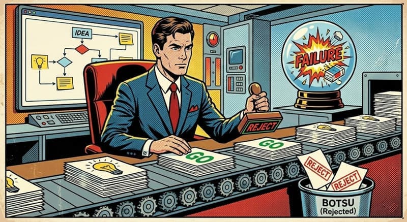 企画のアイデア出しのやり方を説明するビジネスマンのイメージ画像